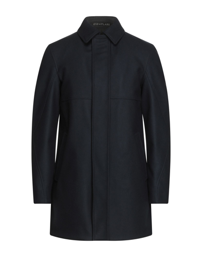 Shop Esemplare Man Coat Midnight Blue Size L Virgin Wool, Polyamide, Cashmere