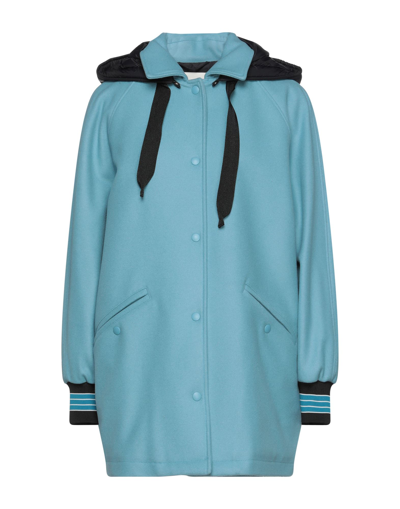 Shop Add Woman Jacket Azure Size 4 Virgin Wool, Polyamide In Blue