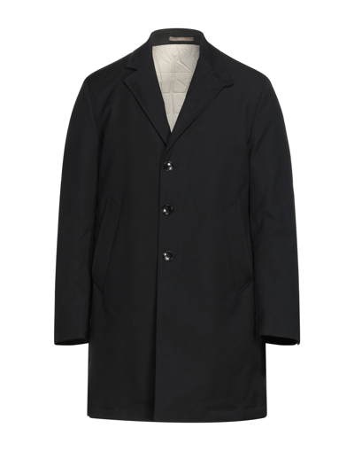 Shop Paoloni Man Coat Midnight Blue Size 42 Polyester, Elastomultiester