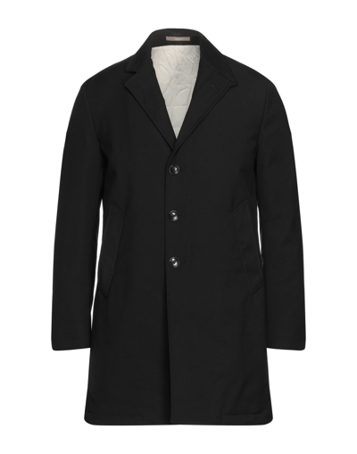 Shop Paoloni Man Coat Black Size 44 Polyester, Elastomultiester