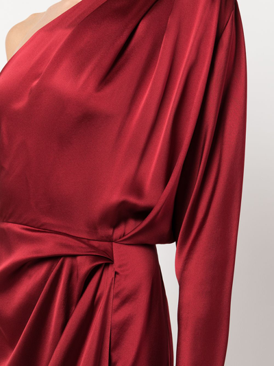 Shop Michelle Mason Twist-detail Silk Gown In Red