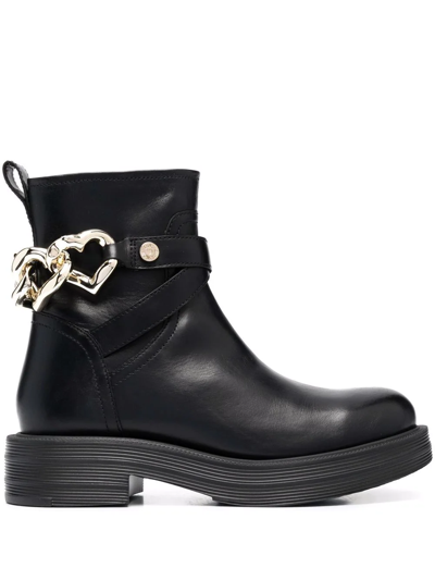 Shop Love Moschino Heart-charm Ankle Boots In Black