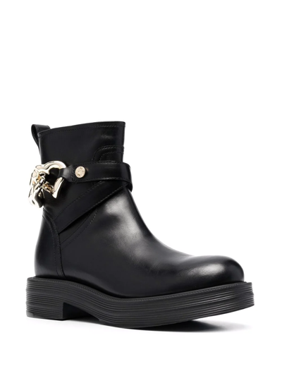 Love Moschino Heart-charm Ankle Boots In Black