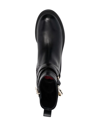 Love Moschino Heart-charm Ankle Boots In Black