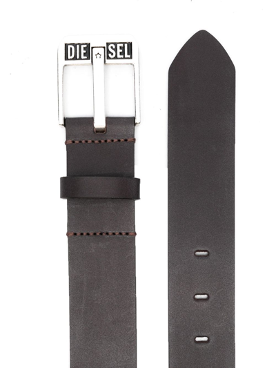 Shop Diesel Bluestar Ii Leather Belt In Black