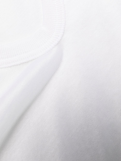 Shop Zimmerli V-neck Cotton T-shirt In Weiss