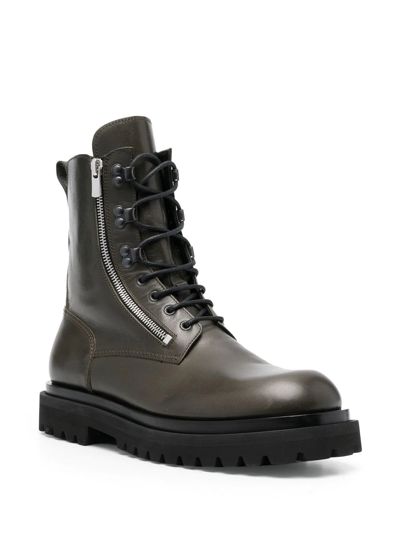 Officine Creative Ultimate Zip-detail Boots In Green