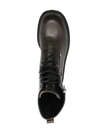 Officine Creative Ultimate Zip-detail Boots In Green