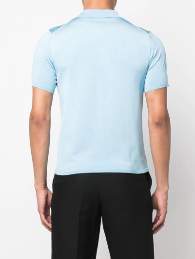 Shop Sandro Slim-cut Polo Shirt In Blue