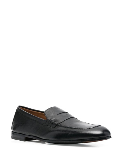 Shop Doucal's Almond-toe 20mm Loafers In Black