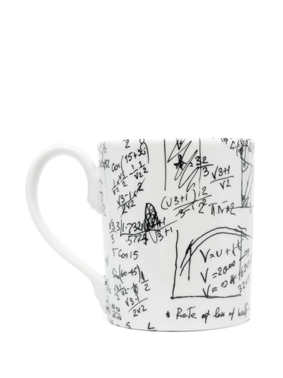 Shop Fornasetti Scribble-print Mug In Weiss