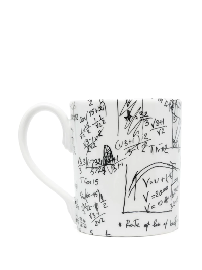Fornasetti Scribble-print Mug In Weiss