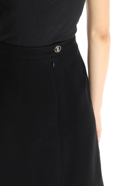 Shop Burberry Viscose-cady Mini Skirt In Black