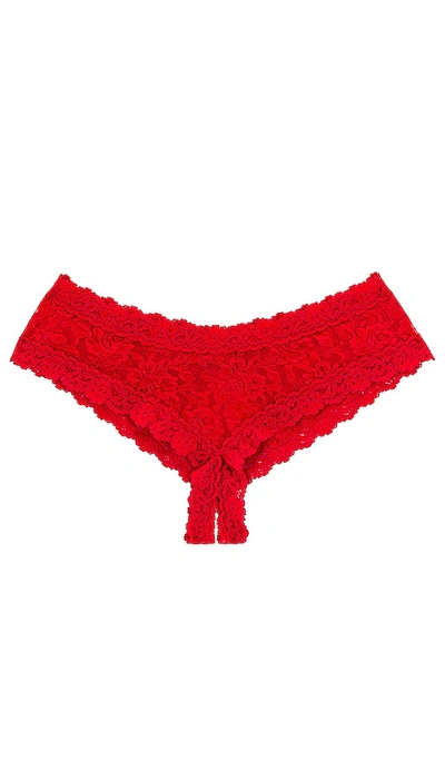 Shop Hanky Panky Open Gusset Cheeky Hipster In Red