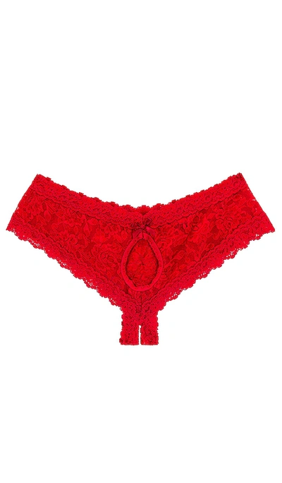 Shop Hanky Panky Open Gusset Cheeky Hipster In Red