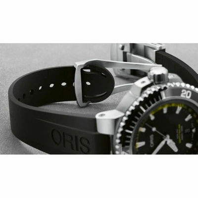 Pre-owned Oris 01 733 7755 4154-set Rs Men's Aquis Depth Gauge Black Automatic Watch