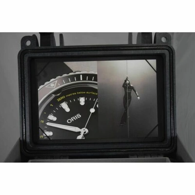 Pre-owned Oris 01 733 7755 4154-set Rs Men's Aquis Depth Gauge Black Automatic Watch
