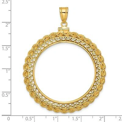 Pre-owned Jewelry Stores Network 1850-1907 Us $20 Liberty Double Eagle Screw Top Filigree Coin Bezel In 14k Gold