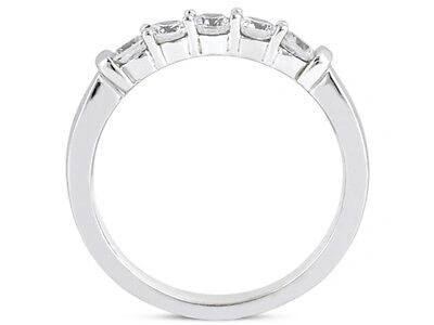 Pre-owned Jewelwesell 5stone 2.50ct Diamond Wedding Band Ring 18k White Gold Round Brilliant Cut I Si2