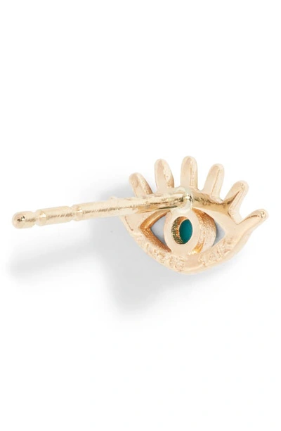 Anzie X Mel Soldera Lash Evil Eye Single Earring In Turquoise