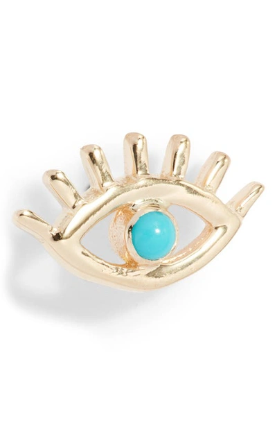 Anzie X Mel Soldera Lash Evil Eye Single Earring In Turquoise