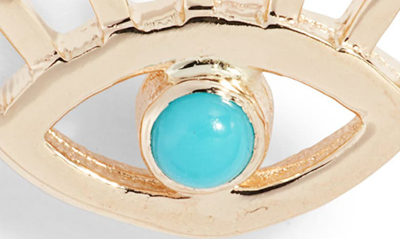 Anzie X Mel Soldera Lash Evil Eye Single Earring In Turquoise