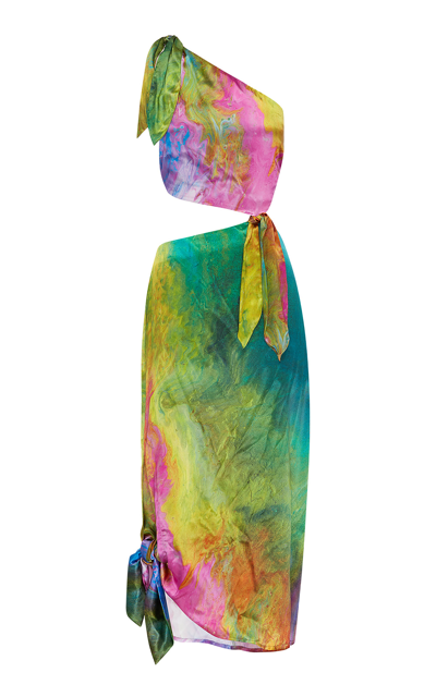 Shop Alemais Women's Irving Knot Silk Midi Dress In Multi