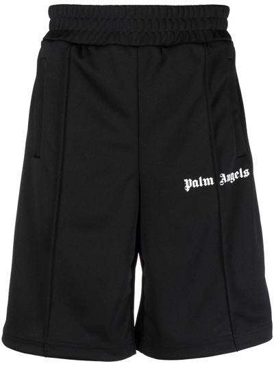 Shop Palm Angels -classic Side-stripe Track Shorts In Black