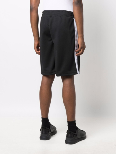 Shop Palm Angels -classic Side-stripe Track Shorts In Black