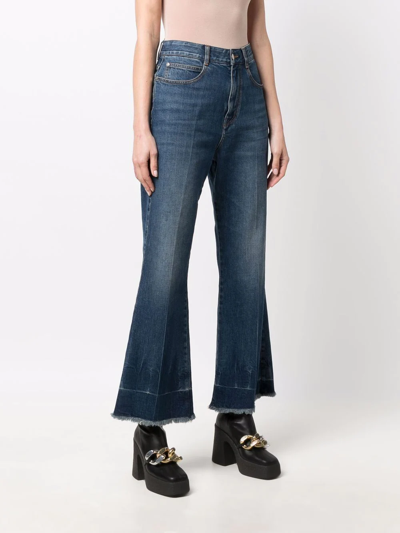 Shop Stella Mccartney The '90s Cropped Flared Jeans In Blue