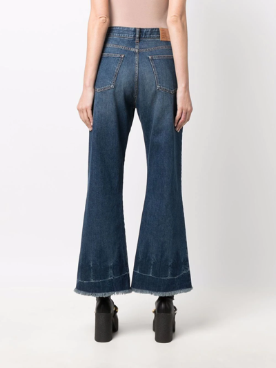 Stella Mccartney 90s Blue Cropped Flared-leg Jeans In Blue