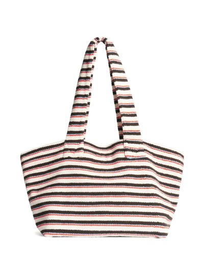 Shop Victoria Beckham Stripe-detail Beach Bag In White