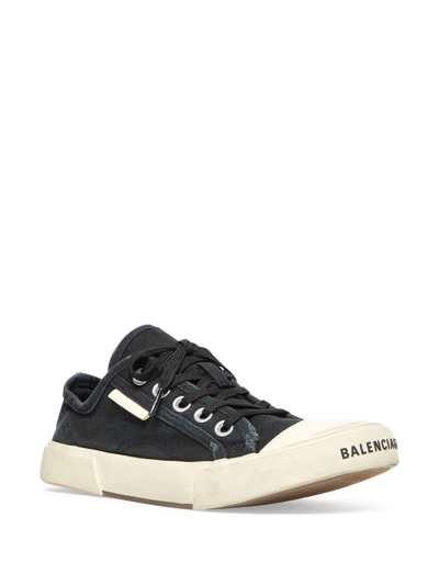 Balenciaga Paris Canvas Low-top Sneakers In Black