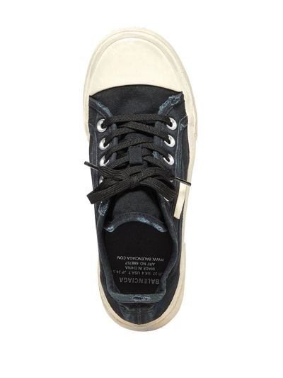 Balenciaga Paris Canvas Low-top Sneakers In Black