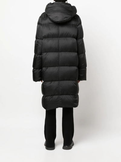 Shop Rick Owens Hooded Padded Coat In Black