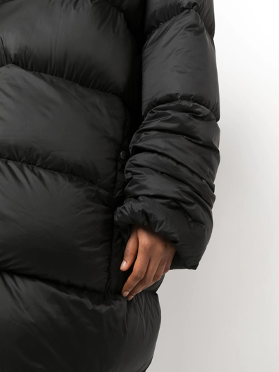 Shop Rick Owens Hooded Padded Coat In Black