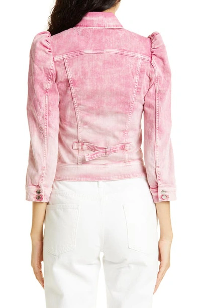 Retroféte Ada Denim Jacket In Pink Sorbet