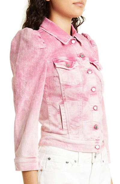 Retroféte Ada Denim Jacket In Pink Sorbet