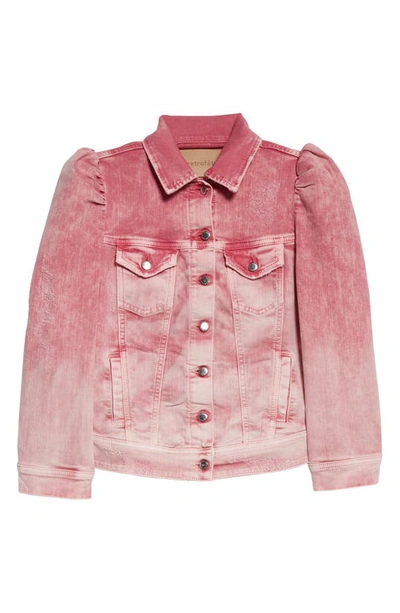 Retroféte Ada Denim Jacket In Pink Sorbet