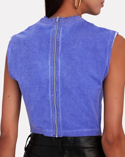 Shop Dion Lee Corset Cotton Tank Top In Blue-med