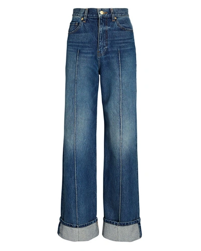 Shop Ulla Johnson The Genevieve Wide-leg Jeans In Blue-med