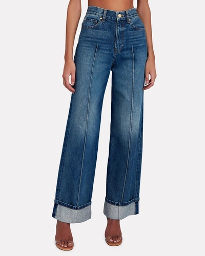 Shop Ulla Johnson The Genevieve Wide-leg Jeans In Blue-med