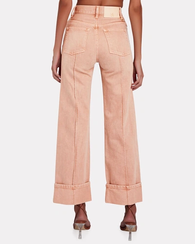 Shop Ulla Johnson The Genevieve Wide-leg Jeans In Rosewood