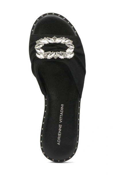 Shop Adrienne Vittadini Falace Embellished Slide Sandal In Black