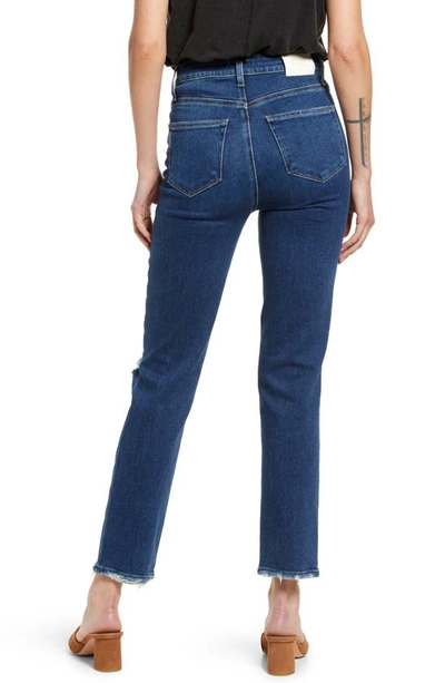 Shop Paige Stella Ripped High Waist Straight Leg Jeans In Soleil Destructed