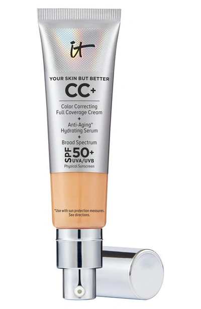It Cosmetics Cc+ Cream Full Coverage Color Correcting Foundation With Spf 50+ Medium Tan 1.08 oz/ 32 ml In Medium Tan