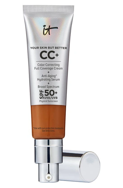 Shop It Cosmetics Cc+ Color Correcting Full Coverage Cream Spf 50+, 1.08 oz In Rich Honey