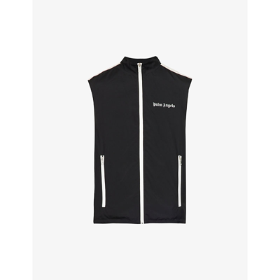 Shop Palm Angels Classic Logo-print Shell Jacket In Black White