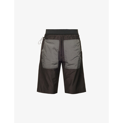 Shop Arnar Mar Jonsson Hraun Contrast-pocket Relaxed Fit Shell Shorts In Charcoal