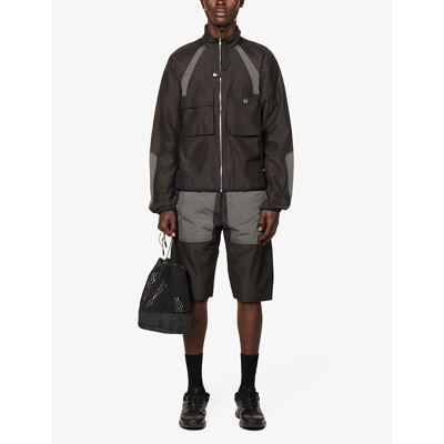 Shop Arnar Mar Jonsson Hraun Contrast-pocket Relaxed Fit Shell Shorts In Charcoal
